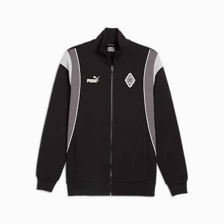Borussia Mönchengladbach FtblArchive Men's Track Jacket, PUMA Black-Ash Gray, small