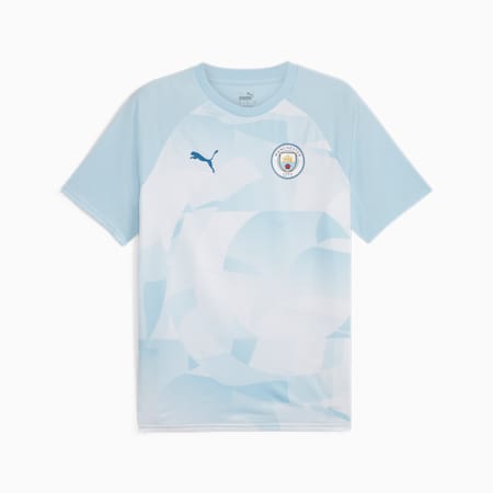 Manchester City Pre-match voetbalshirt, Silver Sky-Lake Blue, small