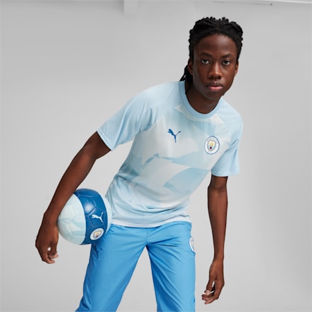 Manchester City Pre-match Jersey, Silver Sky-Lake Blue, small-AUS