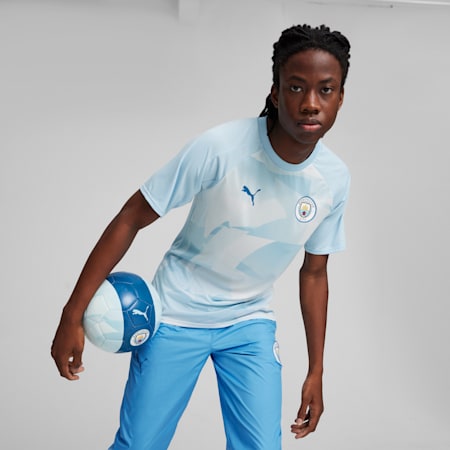 Manchester City Pre-match Jersey, Silver Sky-Lake Blue, small-IDN