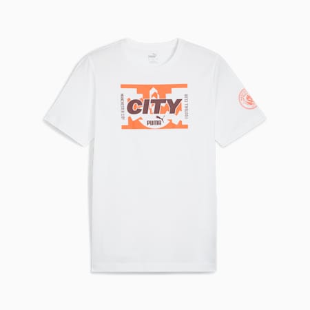 Manchester City Ftblicons T-shirt, PUMA White-Cayenne Pepper, small
