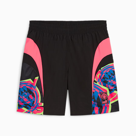 Manchester City FtblNrgy geweven short, PUMA Black-Sunset Glow, small