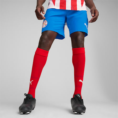 Shorts de fútbol de Paraguay para hombre, Racing Blue-For All Time Red, small