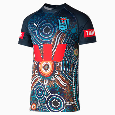 NSW Blues Men's Replica Indigenous Jersey, Bel Air Blue-NSW Blues Indi, small-AUS