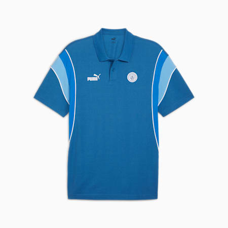 Manchester City FtblArchive Men's Polo, Lake Blue-Racing Blue, small