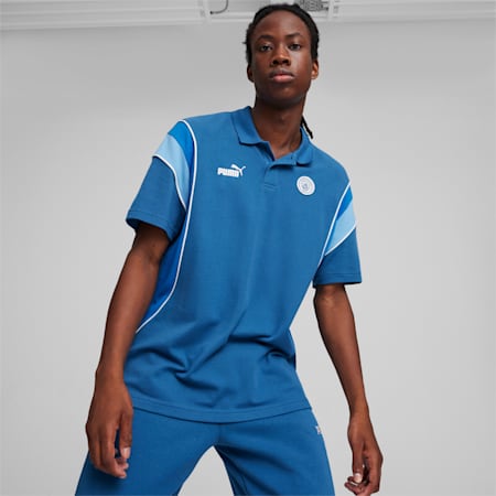 Manchester City FtblArchive Polo, Lake Blue-Racing Blue, small