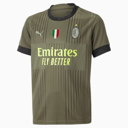 Maillot Third avec Scudetto A.C. Milan 22/23 Enfant et Adolescent, Dark Green Moss-Spring Moss, small