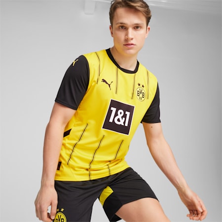 Camiseta Borussia Dortmund réplica local para hombre, Faster Yellow-PUMA Black, small-PER