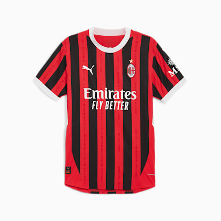 เสื้อยืดชายชุดเหย้าแท้ของทีม AC Milan ฤดูกาล 24/25, For All Time Red-PUMA Black, small-THA