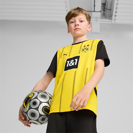 Maglia gara Home Borussia Dortmund 24/25 per ragazzi, Faster Yellow-PUMA Black, small