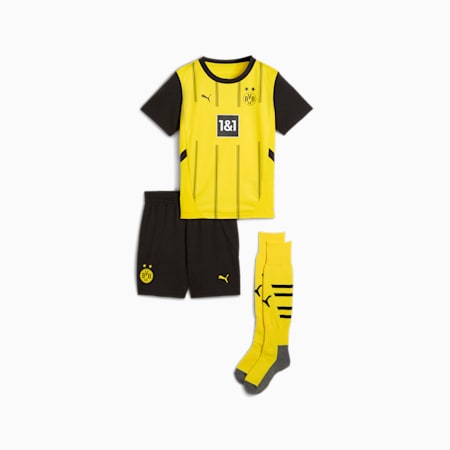 Minikit Borussia Dortmund 1.ª equipación 24/25 para niños, Faster Yellow-PUMA Black, small