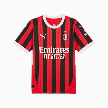 เสื้อยืดชายชุดเหย้าทีม AC Milan ฤดูกาล 24/25, For All Time Red-PUMA Black, small-THA