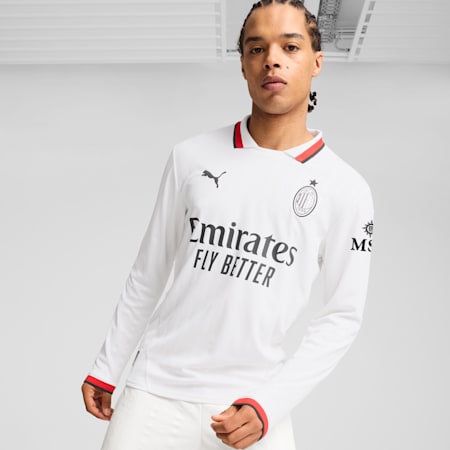 AC Milan 24/25 Away Long Sleeve Jersey Men, PUMA White, small-AUS