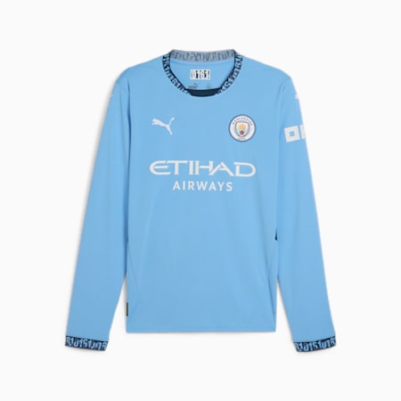 MCFC 홈 긴팔 레플리카 져지<BR>MCFC Home Jersey Replica LS, Team Light Blue-Marine Blue, small-KOR