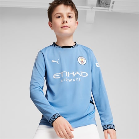 MCFC 홈 긴팔 레플리카 져지 주니어<br>MCFC Home Jersey Replica LS, Team Light Blue-Marine Blue, small-KOR