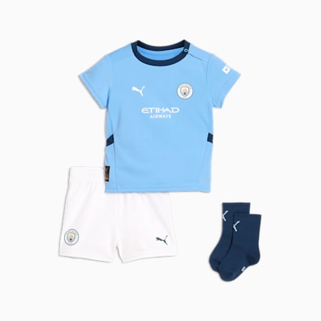 Niemowlęcy strój domowy Manchester City 24/25, Team Light Blue-Marine Blue, small