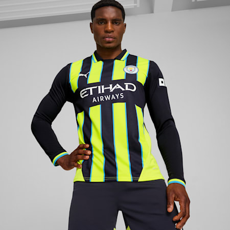 MCFC 어웨이 긴팔 레플리카 저지<br />MCFC Away Jersey Replica LS, New Navy-Yellow Glow, small-KOR