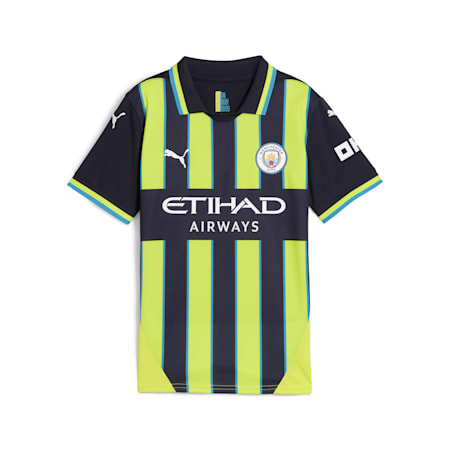 Maillot Away 24/25 Manchester City Enfant et Adolescent, New Navy-Yellow Glow, small