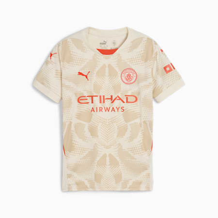 Camiseta de portero Manchester City 24/25 de manga corta juvenil, Alpine Snow-Putty, small