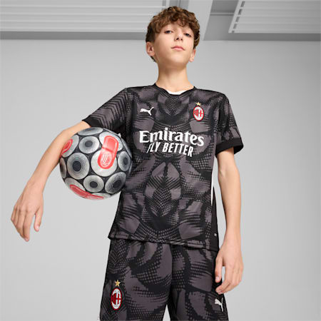AC Milan 24/25 Goalkeeper Short Sleeve Jersey Youth, PUMA Black-Dark Coal, small