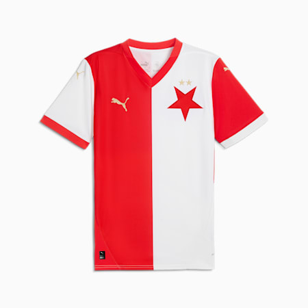 SK Slavia Praha 24/25 Home Men's Jersey, PUMA White-PUMA Red, small-AUS