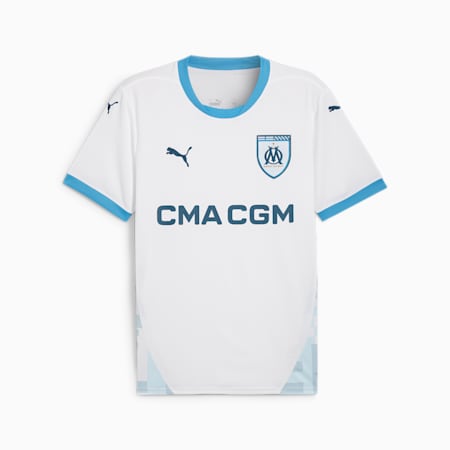 Camiseta Olympique de Marseille 1.ª equipación 24/25 para hombre, PUMA White-Bleu Azur, small