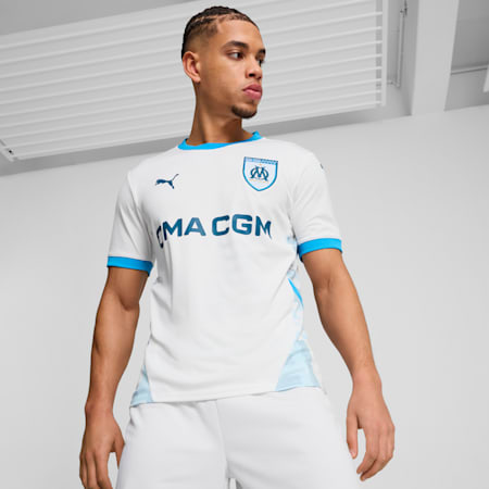 Olympique de Marseille 24/25 Heimtrikot Herren, PUMA White-Bleu Azur, small