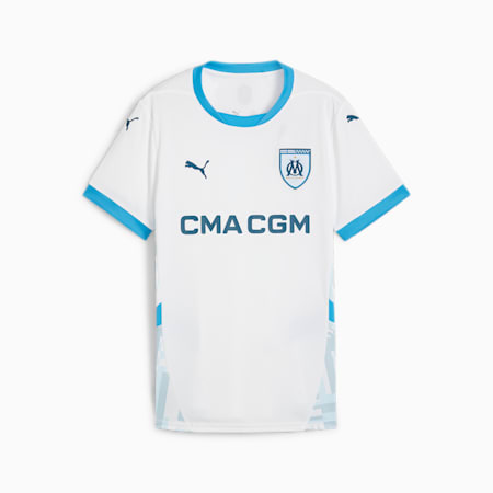 Camiseta Olympique de Marseille 1.ª equipación 24/25 para mujer, PUMA White-Bleu Azur, small