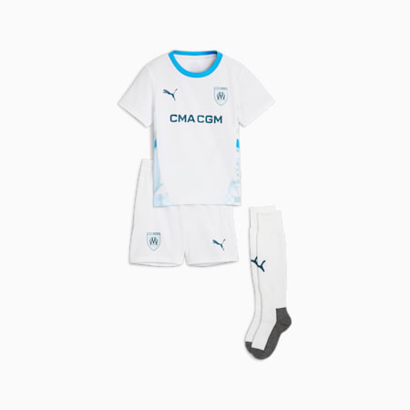 Minikit Olympique de Marseille 1.ª equipación 24/25 para niños, PUMA White-Bleu Azur, small