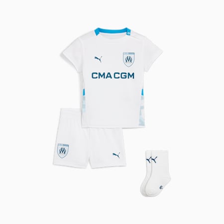 Olympique de Marseille 24/25 Heimtrikot Mini-Kit Babys, PUMA White-Bleu Azur, small