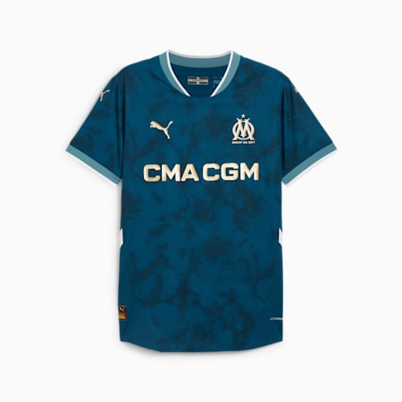 Olympique de Marseille 24/25 Authentic Away Jersey Men, Ocean Tropic-Bold Blue, small