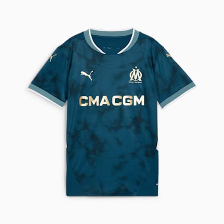 Olympique de Marseille 24/25 Away Jersey Youth, Ocean Tropic-Bold Blue, small