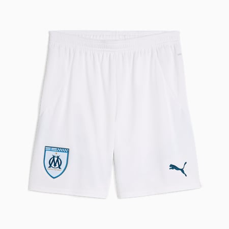 Olympique de Marseille 24/25 short voor heren, PUMA White-Bleu Azur, small