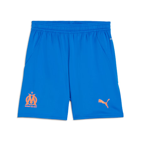 Short 24/25 Olympique de Marseille Enfant et Adolescent, Racing Blue-Fluro Orange Pes, small