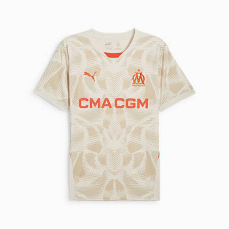 Camiseta de manga corta de portero Olympique de Marseille 24/25 para hombre, Alpine Snow-Putty, small