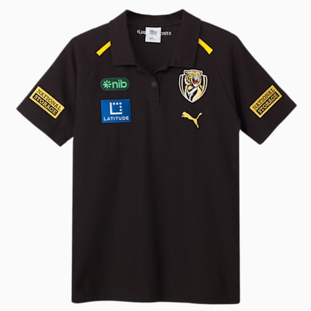 Richmond Football Club 2024 Men’s Team Polo, PUMA Black-Vibrant Yellow-RFC, small-AUS