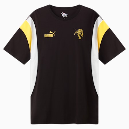 Richmond Football Club 2024 Men’s Heritage Tee, PUMA Black-Vibrant Yellow-RFC, small-AUS