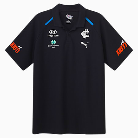 Carlton Football Club 2024 Men’s Team Polo, Dark Navy-PUMA White-CFC, small-AUS