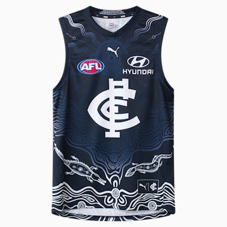 Carlton Football Club 2024 Replica Indigenous Guernsey - Youth 8-16 years, Dark Navy-CFC, small-AUS