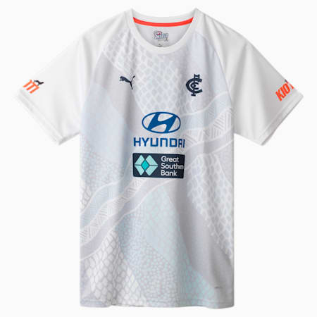 Carlton Football Club 2024 Men’s Replica Training Tee, PUMA White-Dark Navy-CFC, small-AUS