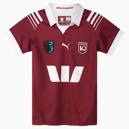 Queensland Maroons 2024 Replica Jersey - Youth 8-16 years, Burgundy-PUMA White-QRL Maroon home, small-AUS