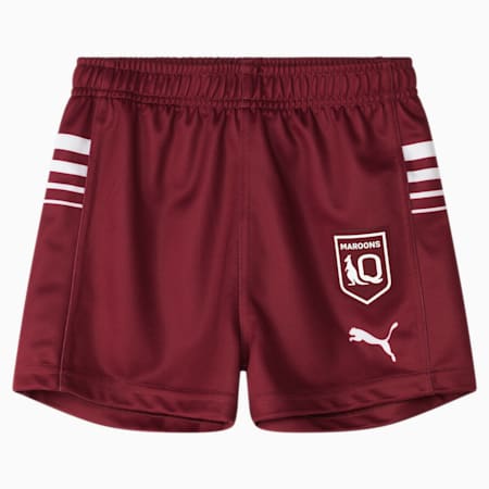 Queensland Maroons 2024 Replica Short – Youth 8-16 years, Burgundy-PUMA White-QRL Maroon home, small-AUS