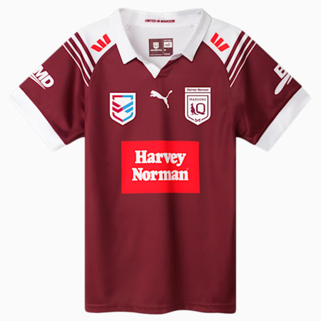 Queensland Maroons 2024 Men’s Replica SOO Jersey, Burgundy-PUMA White-QRL Maroon home, small-AUS
