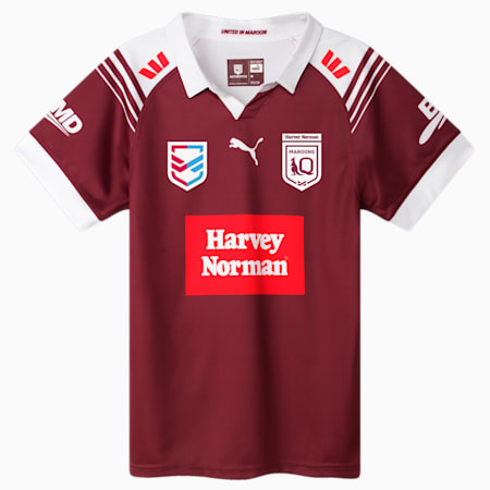 HN Queensland Maroons 2024 Men’s Replica WSOO Jersey, Burgundy-PUMA White-QRL Maroon home, small-AUS