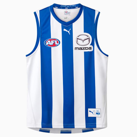 North Melbourne Football Club 2024 Men s Replica Home Guernsey PUMA White Surf The Web NMFC Home PUMA Shoes PUMA