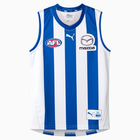 North Melbourne Football Club 2024 Replica Home Guernsey - Youth 8-16 years, Surf The Web-PUMA White-NMFC Home, small-AUS