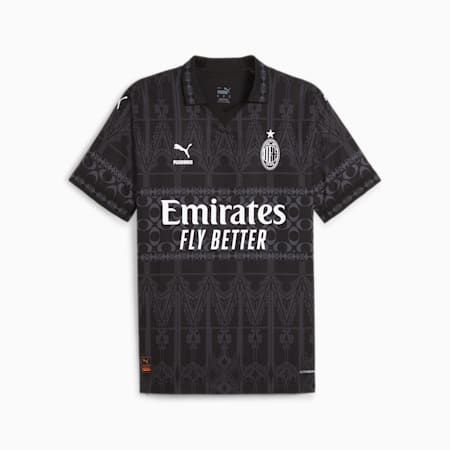 AC Milan x PLEASURES Women's Authentic Football Jersey, PUMA Black-Asphalt, small
