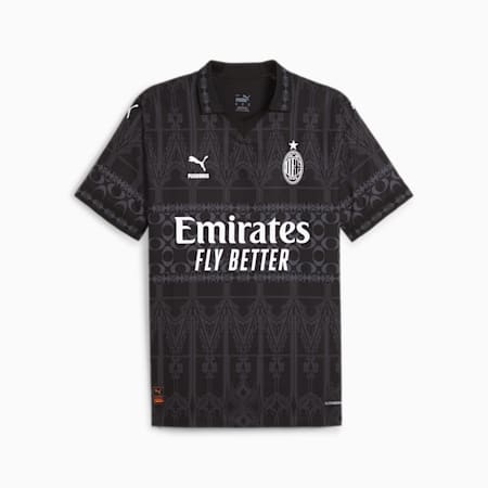 Camiseta de fútbol auténtica para mujer AC Milan x PLEASURES, PUMA Black-Asphalt, small