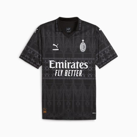 AC Milan x PLEASURES Men's Football Jersey, PUMA Black-Asphalt, small-AUS