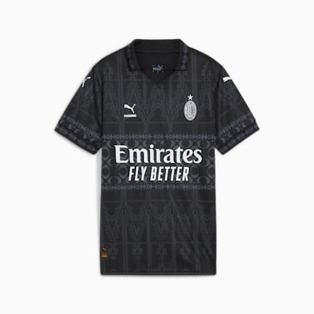 Maglia da calcio in jersey AC MILAN x PLEASURES da donna, PUMA Black-Asphalt, small